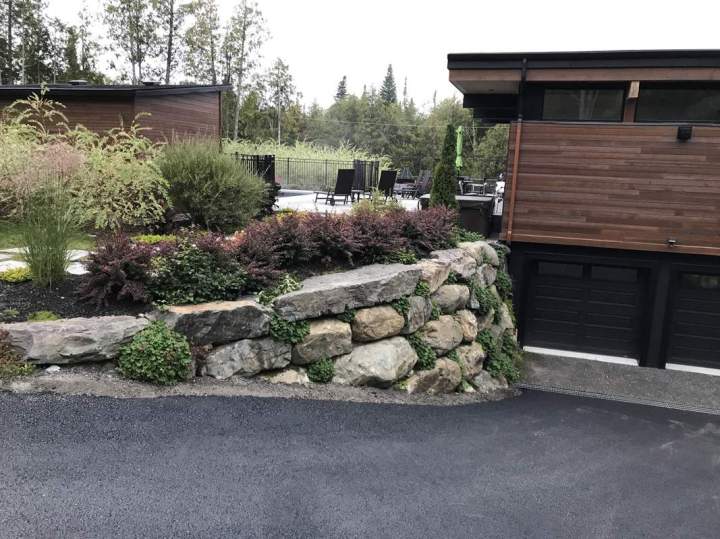 Création de mur de soutènement paysager Sutton